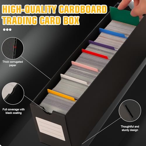 QLOUNI 9-600 CT Card Storage Boxes with 48 Dividers – 9000+ Card Organizer for TCG/MTG/YGO Baseball Cards