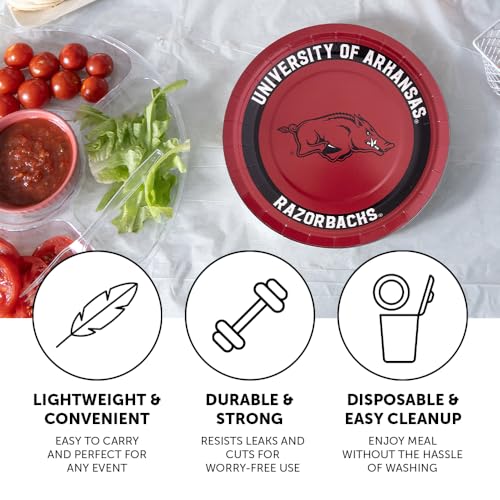 University of Arkansas Paper Plates - 20 Count, 9 Inch Round