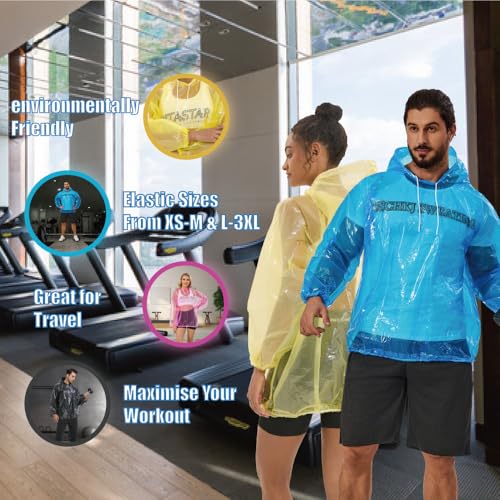 Sauna Suit for Men & Women - Long Sleeve Pullover with Hood - Black (L-3XL)