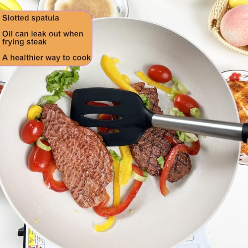 KLAQQED Spatula Set Silicone Heat Resistant for Nonstick Cookware