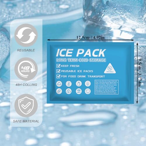 50 Water-Activated Ice Packs for Coolers - Reusable Gel Freezer Packs