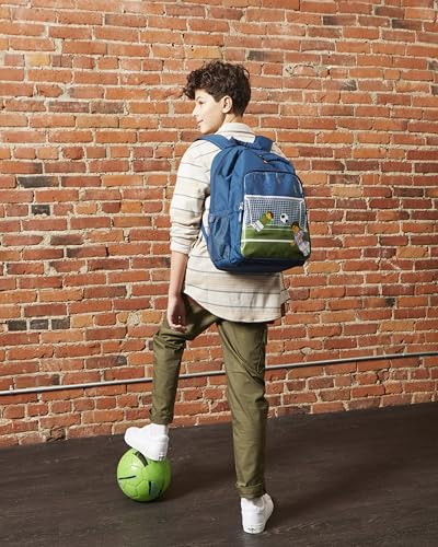 Kids City Heritage LEGO Backpack with Soccer Goal Design, Navy, One Size