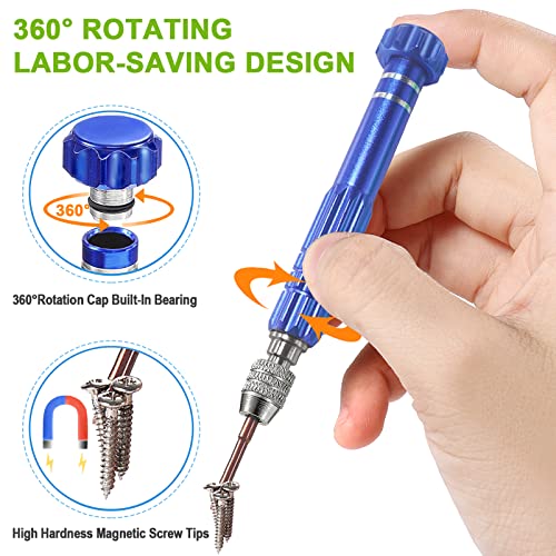 13 in 1 Glasses Screwdriver, Eyeglass Repair Kit with 10 Magnetic Screwdriver Tips, Multifunctional Eye Glass Repairing Kit for Eyeglass Sunglass Watch Phone Laptop Jewelry Electronic