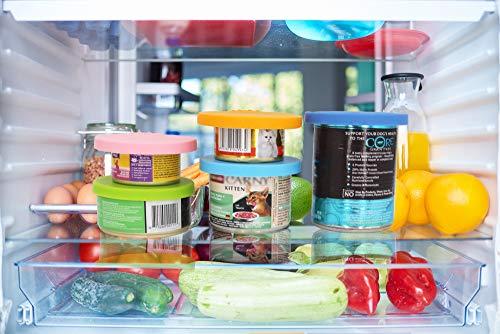 Universal Silicone Pet Food Can Lids - 3 Pack with Spoon, Food Grade