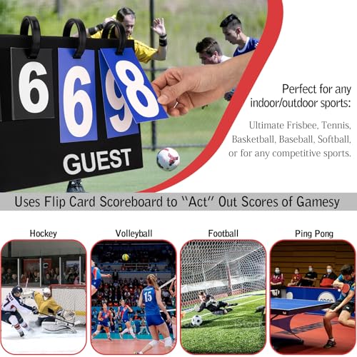 Portable Flip Scoreboard for Outdoor Sports - 6 Digits
