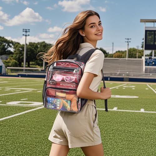 Clear Backpack Stadium Approved - 12x10x6 Transparent Bag