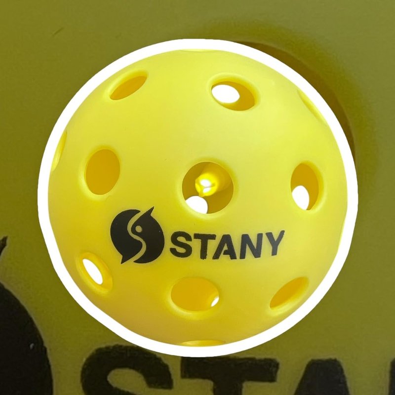 STANY LED Pickleball Balls –Ultra Visible for Nighttime Play, Glow in The Dark, 40 Hole, Indoor/Outdoor, Consistent Bounce, USAPA Official Size, Gift Ready Box, 6 Pack + 3 Replacement Batteries