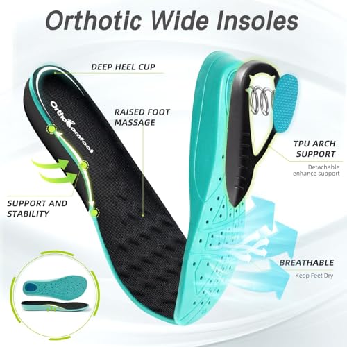 OrthoComfoot Men's Wide Orthopedic Diabetic Running Shoes Black 13 K1 - Foot Pain Relief
