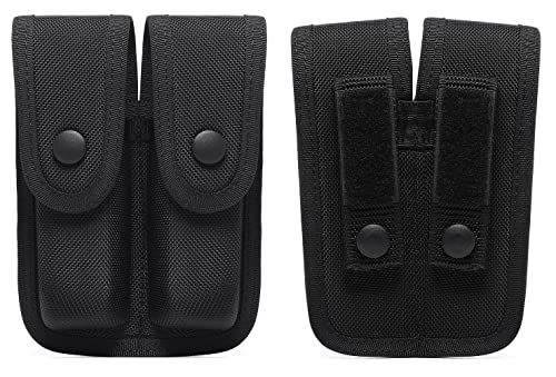 Nylon Double Magazine Pouch - Duty Belt MOLLE Holster for 9mm & .40 Cal Magazines