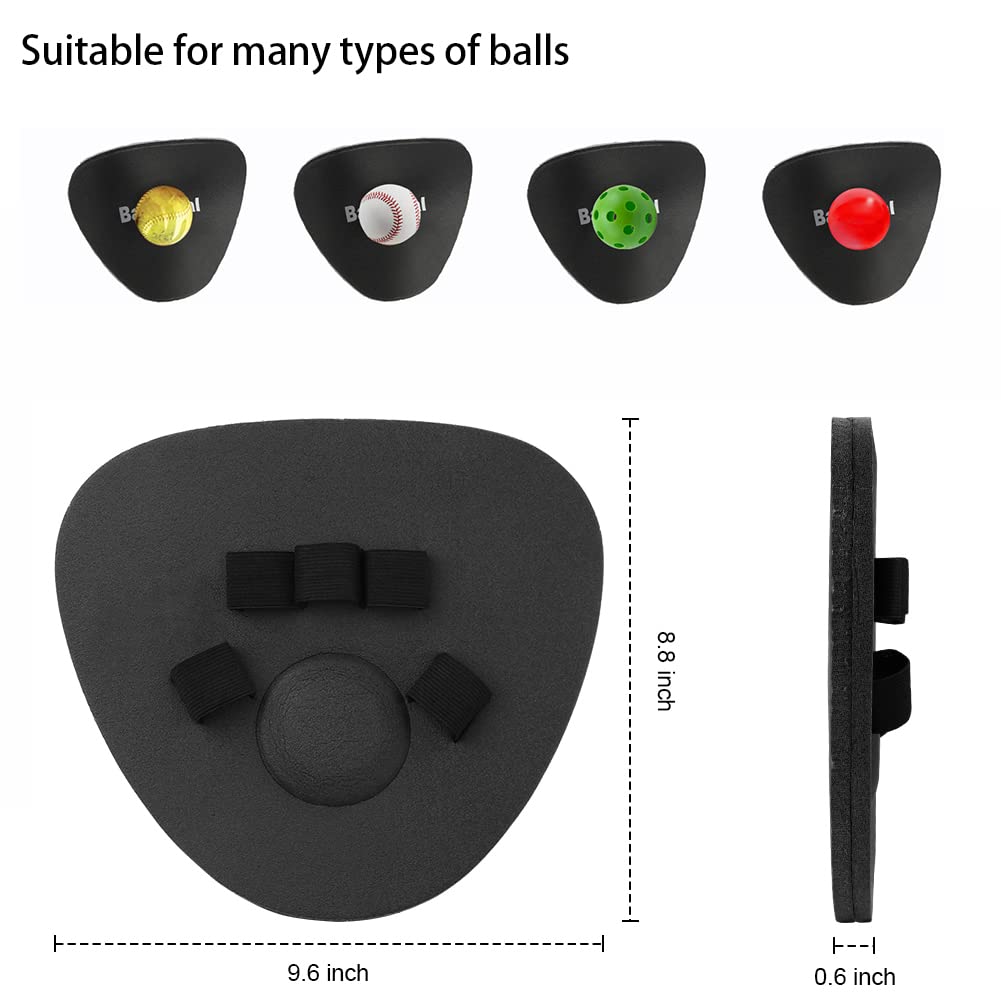 BaseGoal Softhands Foam Fielding Trainer Quik Hands Batting Baseball Infield Practice Two-Hands,2 Packs (Black)