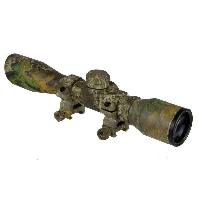 TRUGLO 4x32mm Compact Crossbow Scope with Scope Rings Included| BDC/Rangefinder, Realtree APG