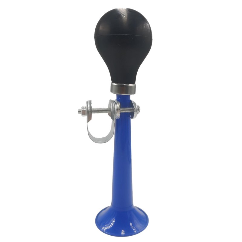 Runseaway 7.87” Blue Bike Bugle Horn Metal Air Horn, Retro Squeeze Bulb Clown Horn for Kids' Bicycles and Golf Carts, Loud Sound, Fits All Handle Bars