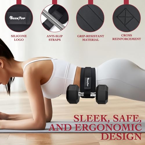 Adjustable Hip Thrust Belt - Anti-Slip Booty Belt for Glutes - Black