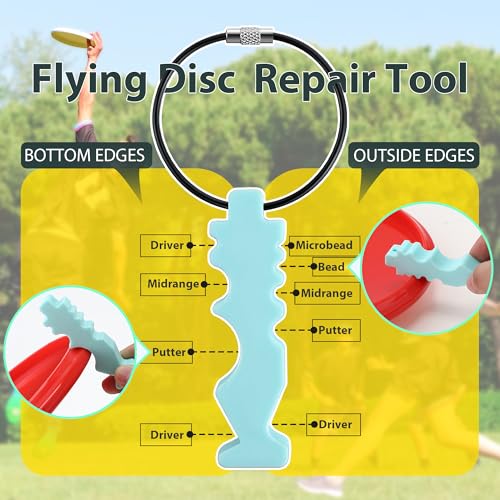 Disc Golf Repair Tool - Edge Smoothing Maintenance Accessory - Light Blue