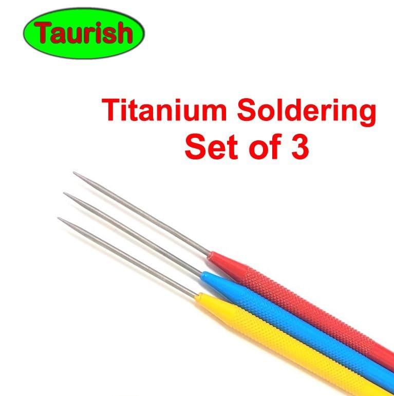 TAURISH Deluxe Titanium Soldering Pick Set, Set of 3, 6-1/2 Inches