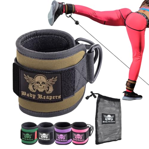 Durable Gym Ankle Cuff Cable Attachment - Ranger Green