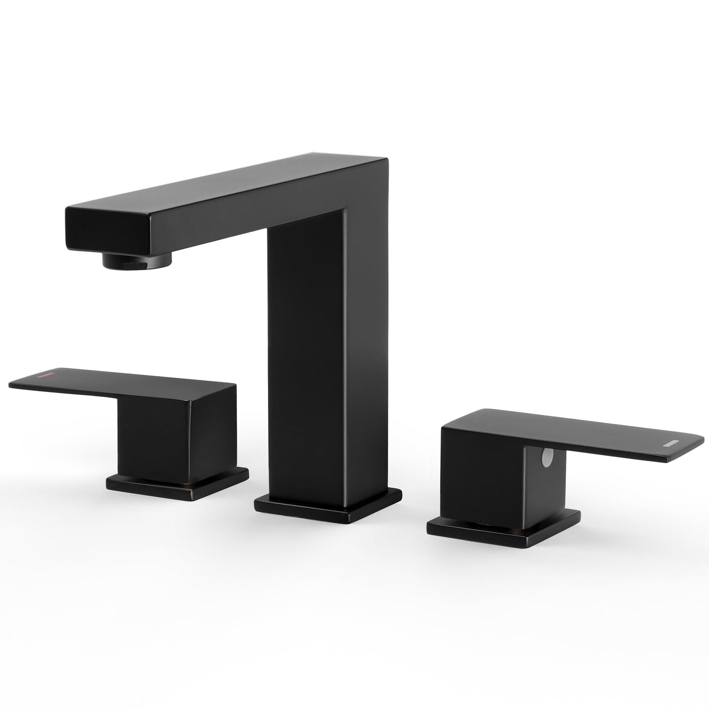 KES All Metal Black Bathroom Faucets 8 Inch, Widespread Bathroom Sink Faucet, 3 Hole Vanity Faucet with Supply Hoses, SUS 304 Stainless Steel Matte Black, L4350LFF12-BK