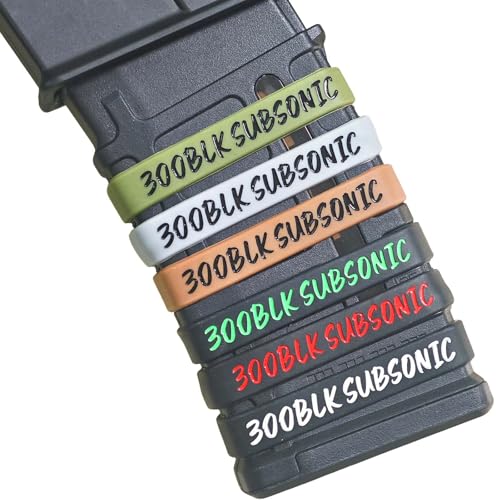 .300 Blackout Subsonic Magazine Marking Bands - 12 Pack Black-Red