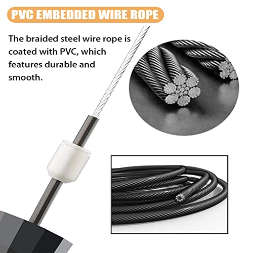 Adjustable Jump Rope for Fitness - Red, Durable PVC Coated Wire