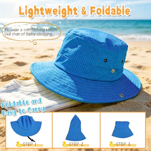 Kids Sun Hat UPF 50+ Foldable Bucket Hat - Royal Blue