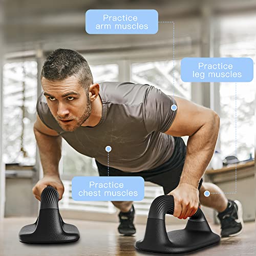 Push Up Bars - Anti-Slip Soft Plastic Handles for Strength Training - Black