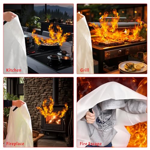 Heavy-Duty Fire Blanket - Fireproof Fiberglass, 1 Pack