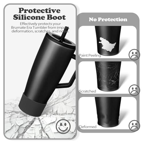 2Pcs Silicone Boot for Brumate Era Tumbler - Matte Black