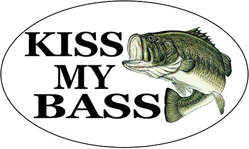 Kiss My Bass Fishing Decal - Durable Vinyl Sticker for Car, Truck, or Boat