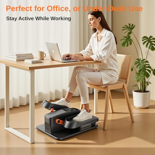 Under Desk Elliptical Exercise Machine - Portable Leg Pedaler with 12 Speeds & Remote