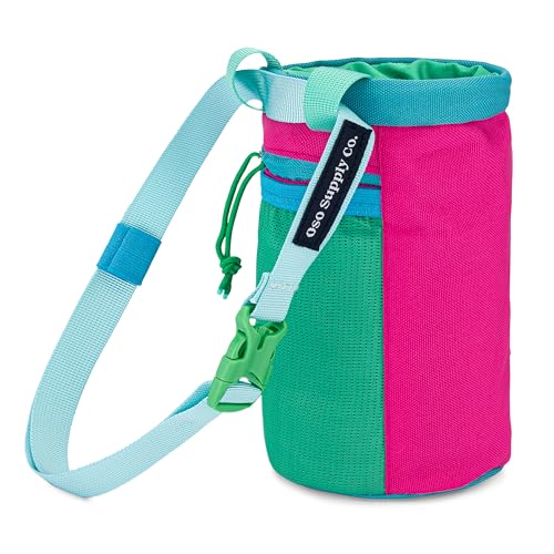 Oso Supply Co Classic Climbing Chalk Bag with Pockets - Magenta & Teal