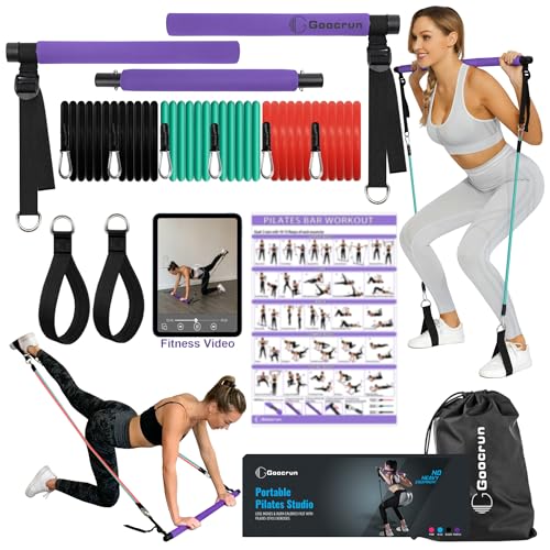 Portable Pilates Bar Kit with Resistance Bands - Full-Body Workout