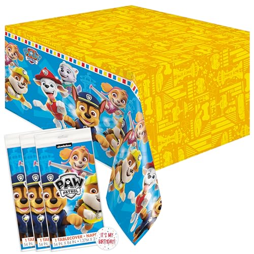 Paw Patrol Tablecloth 3-Pack - 54 x 84 in Party Decorations Official Licensed