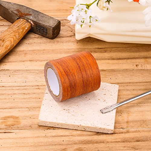 AIEX 1pc Wood Grain Repair Tape, 2.24x180inch Adhesive Wood Grain Repair Patch for Tables, Chairs, Baseboards, Doors (Brown)