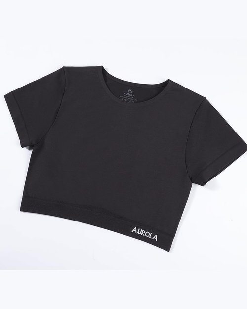 AUROLA Essentials Seamless Crop Top - Women's Comfortable Short Sleeve Athletic Tee for Workouts