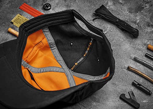 Wazoo Cache Cap™ Black & Brown Hidden-Pocket Outdoor Hat - EDC & Travel
