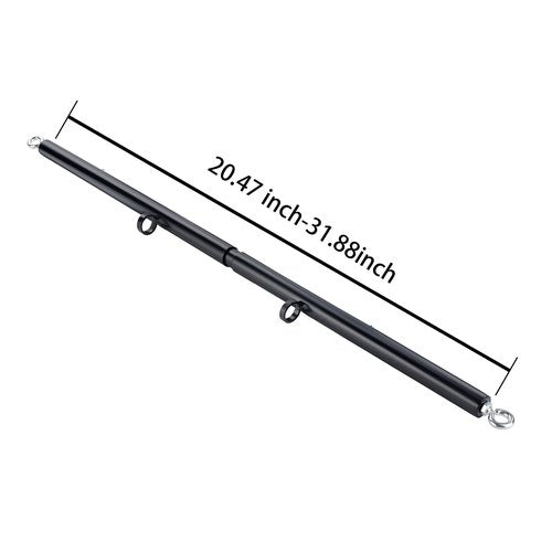 Spreader Bar Heavy Duty Stainless Steel Expandable Black Bar Home Gym with 4pcs Furry Purple Adjustable Strap,Sports Aid Training Fitness Gear Pilates Aid Kit,Indoor Yoga Set