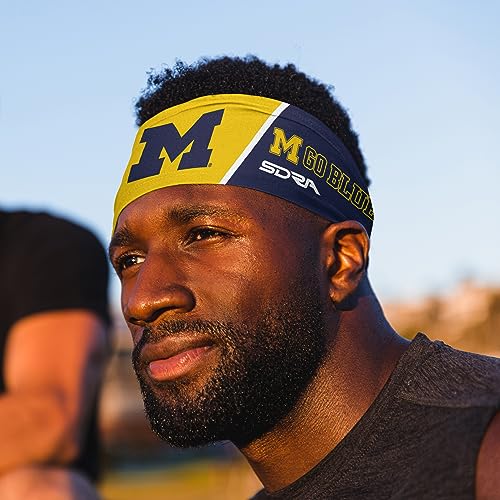 Michigan Wolverines Non-Slip Tapered Headband - Breathable Sweatband for Sports