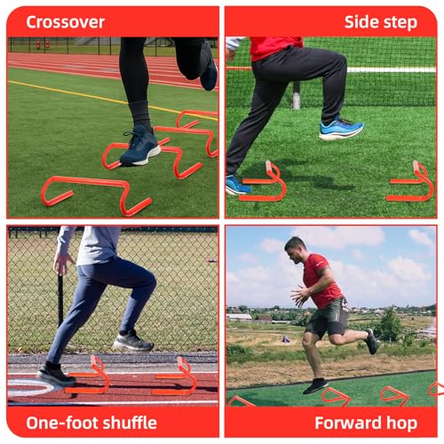 6 Pack Agility Speed Training Hurdles - 6" Detachable Set