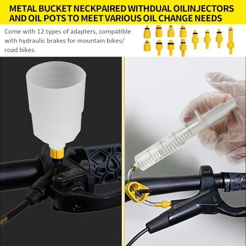 Hydraulic Brake Bleed Kit with 180ML Mineral Oil for Shimano Tektro TRP MTB & Road Bikes