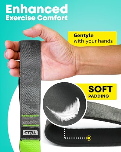 Non-Elastic Yoga Stretching Strap with 12 Loops - Green