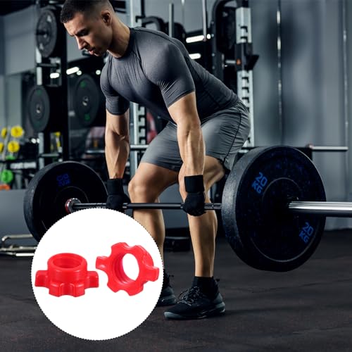 Red Spin-Lock Dumbbell Bar Nut Set for Weight Training & Fitness