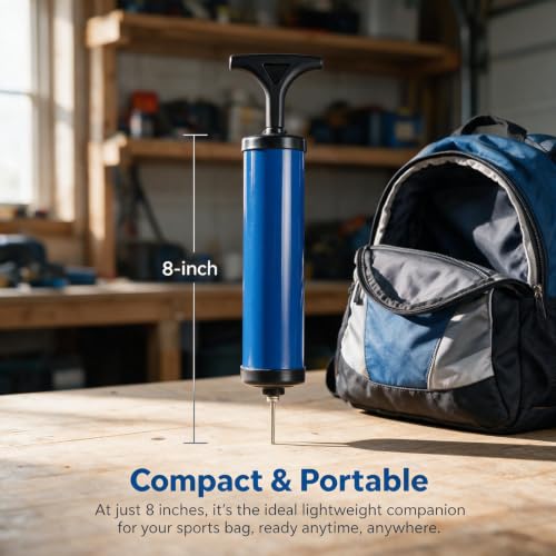 2-Pack 8-Inch Portable Ball Pump Set with Needles, Nozzle & Extension Hose