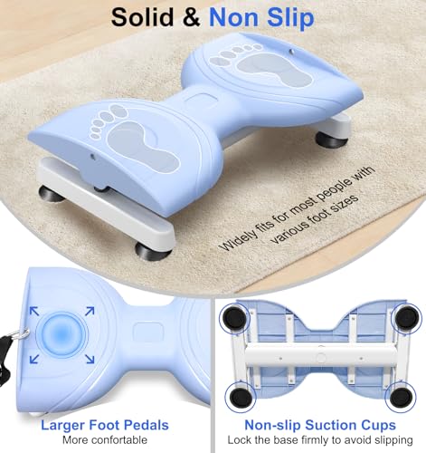 Waist Twist Machine for Weight Loss - Blue | Ab Twist Board with Pilates Bar & Resistance Bands