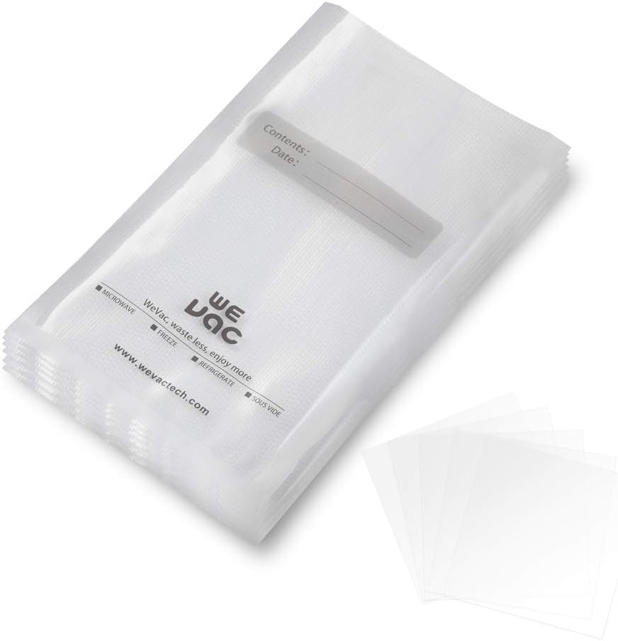Wevac Vacuum Sealer Bags - 100 Pint | 6x10 Inch, BPA Free, Heavy Duty for Food Storage & Meal Prep