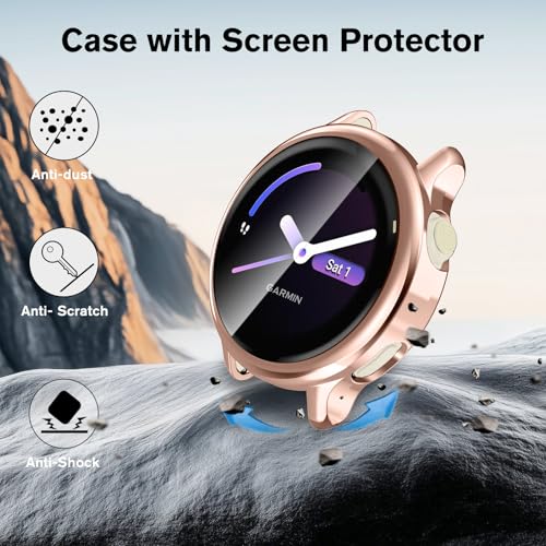Garmin Vivoactive 6 Screen Protector Case - Black, Clear, Rose Gold