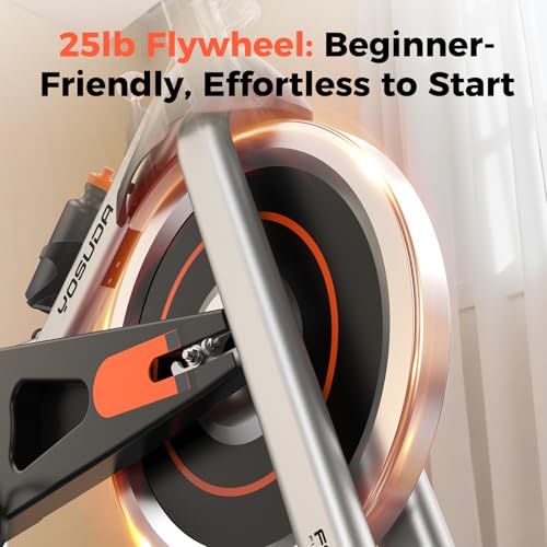 Magnetic Exercise Bike with App Training - Orange | 300 lb Capacity