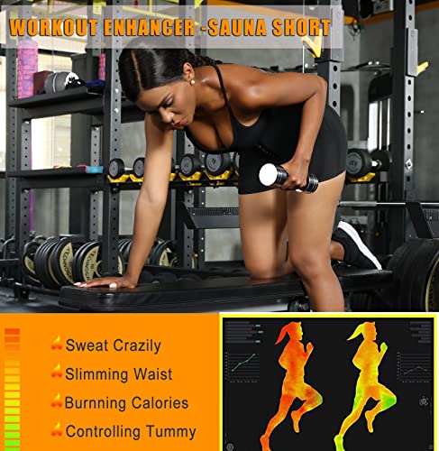 Compression Sauna Sweat Shorts - Waist Trainer Body Shaper, Dark Blue / Large-X-Large