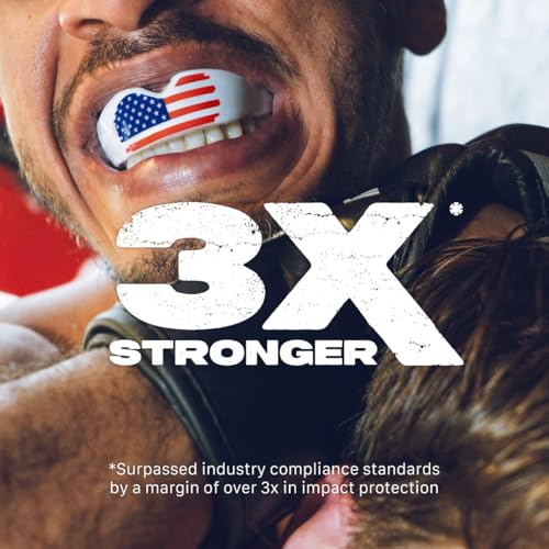 SAFEJAWZ Adult American Flag Mouth Guard Dual Layer Protective Sport Gear