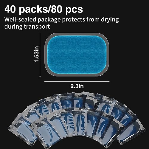 PAMASE 80pcs Gel Pads for Abs Stimulator - Replacement Pads for Abdominal Workout & Muscle Toner