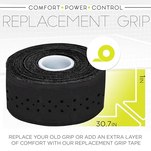 Pickleball Paddle Replacement Grip Tape - Overgrip - Black